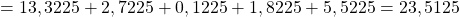  =13,3225+2,7225+0,1225+1,8225+5,5225=23,5125 